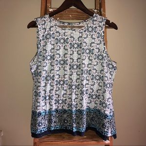 Ann Taylor LOFT Sleeveless Floral Cotton Top
